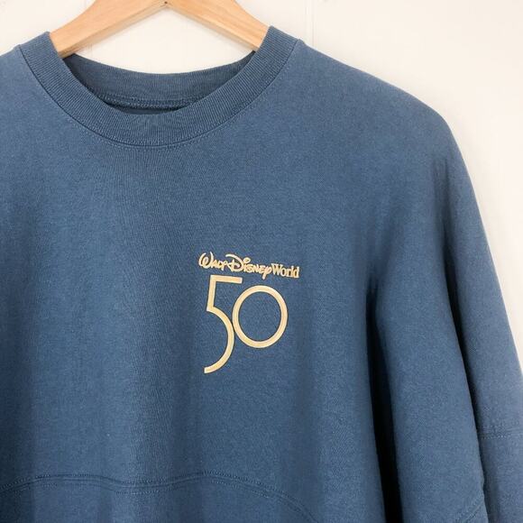 Walt Disney World 50th EARidescent Spirit Jersey Blue Gold Mickey Size Medium - Picture 3 of 16